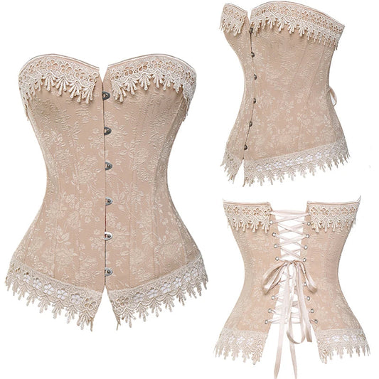 Sexy Gothic Plus Size Corset – Burlesque Tummy-Slimming Halloween Vintage Bustier for Women up to 6XL Retro Perfection