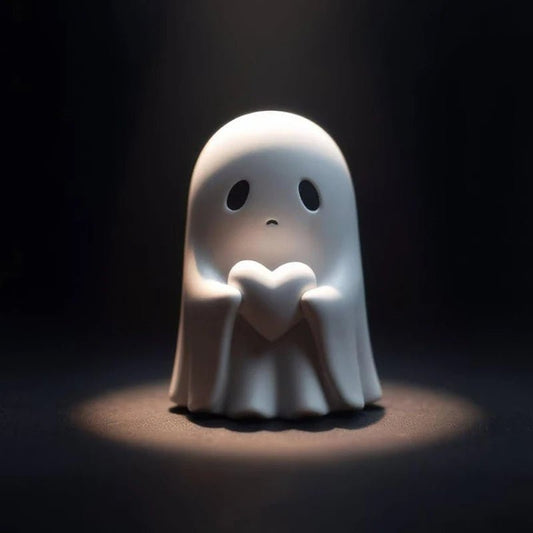 Cute Ghost Statue- Playful Halloween Decoration for Coffee Table & Centerpieces
