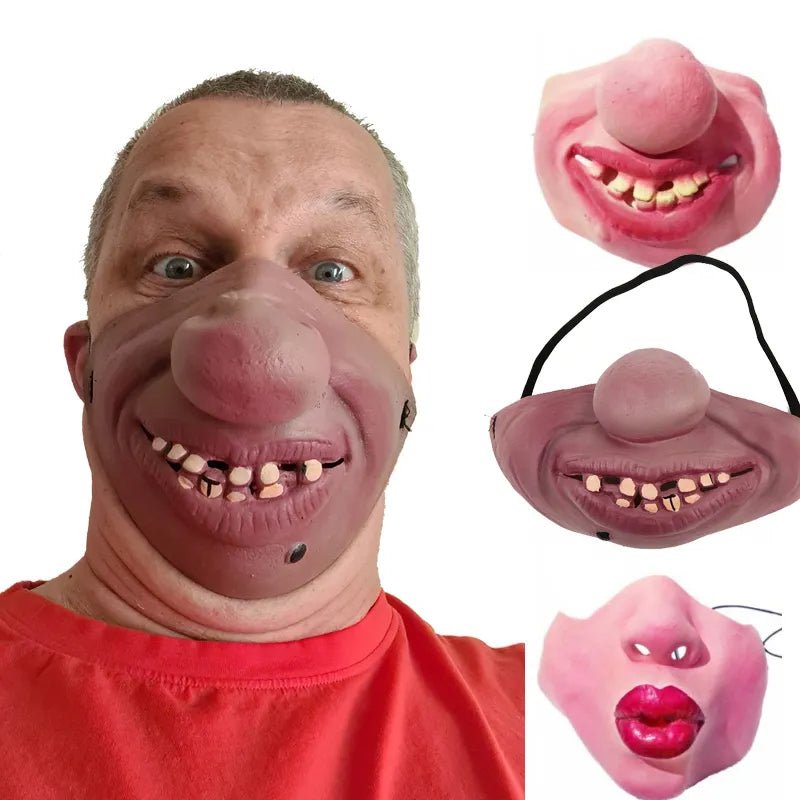 Funny Half Face Horrible Masks - Scary Cosplay Mask Costume for Halloween Party - Gear Elevation