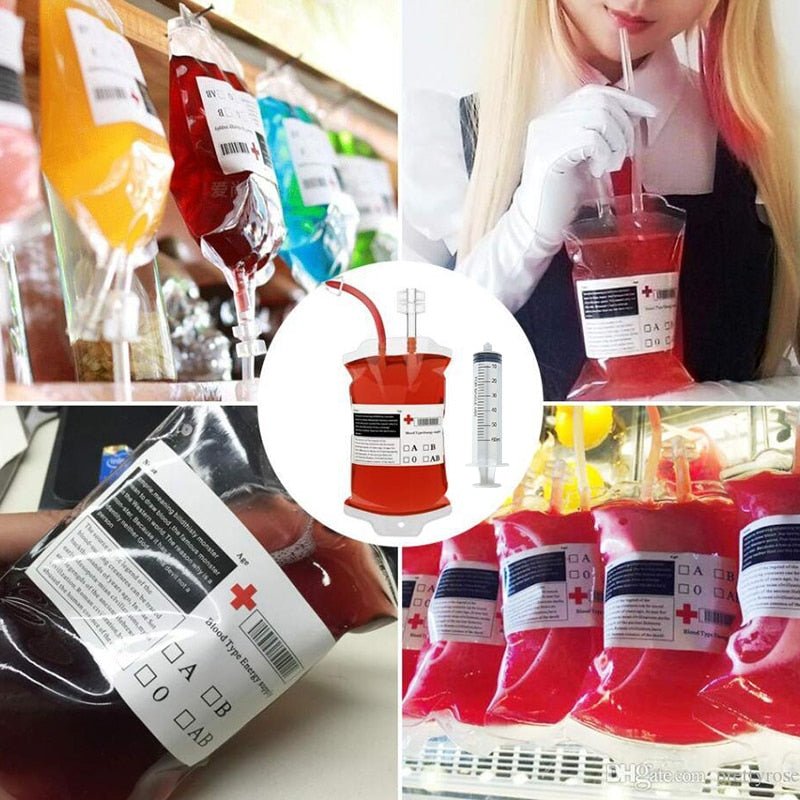 Halloween Blood Bags for Drinks - 400ml Cosplay Party Blood Bag - Gear Elevation