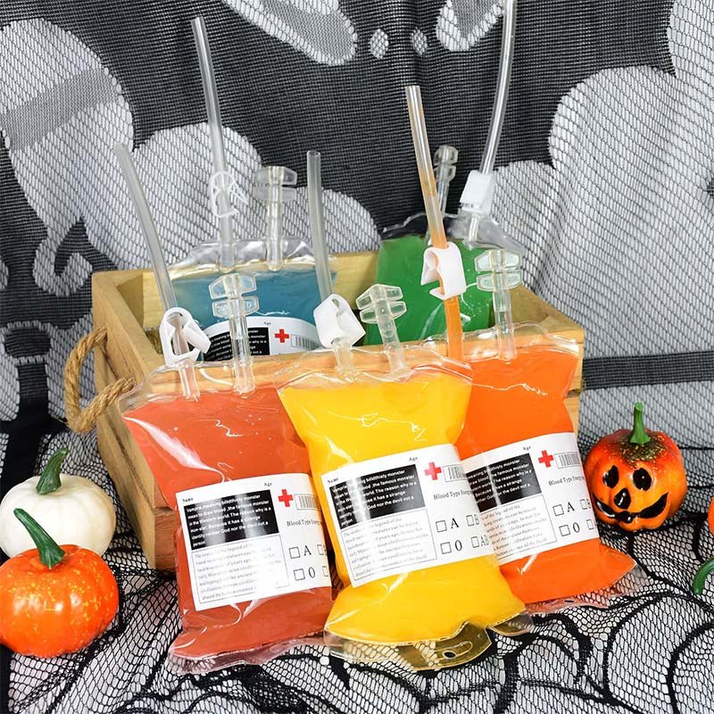 Halloween Blood Bags for Drinks - 400ml Cosplay Party Blood Bag - Gear Elevation