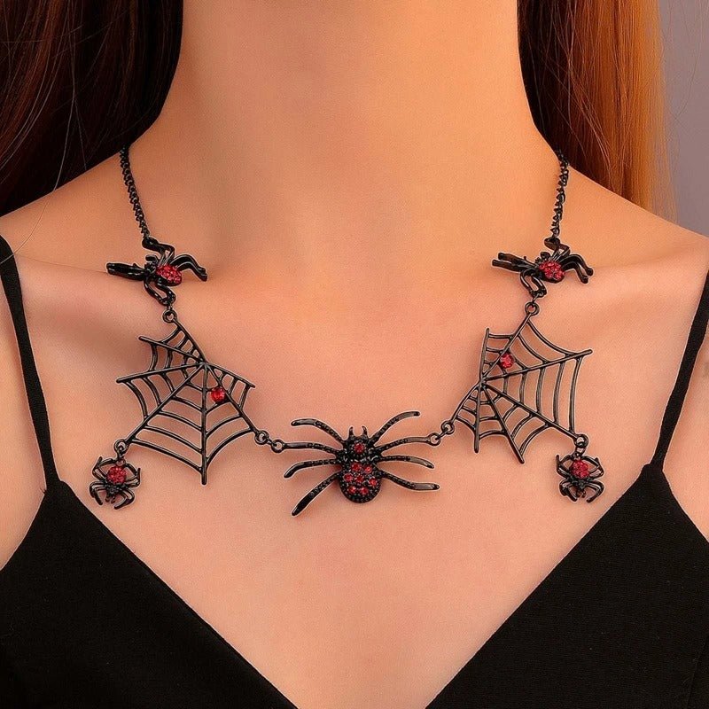 Halloween Creative Spider Necklace - Spider Short Neck Chain Gothic Costume Jewelry for Women - Gear Elevation