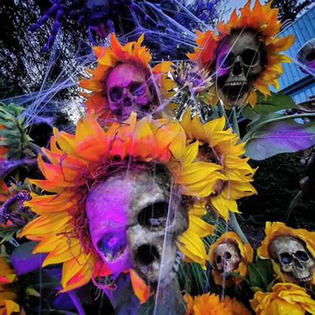 Halloween Decor Skull Sunflower - Outdoor Sunflower Decorative Stake - Gear Elevation