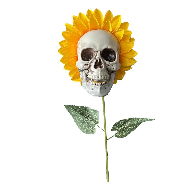 Halloween Decor Skull Sunflower - Outdoor Sunflower Decorative Stake - Gear Elevation