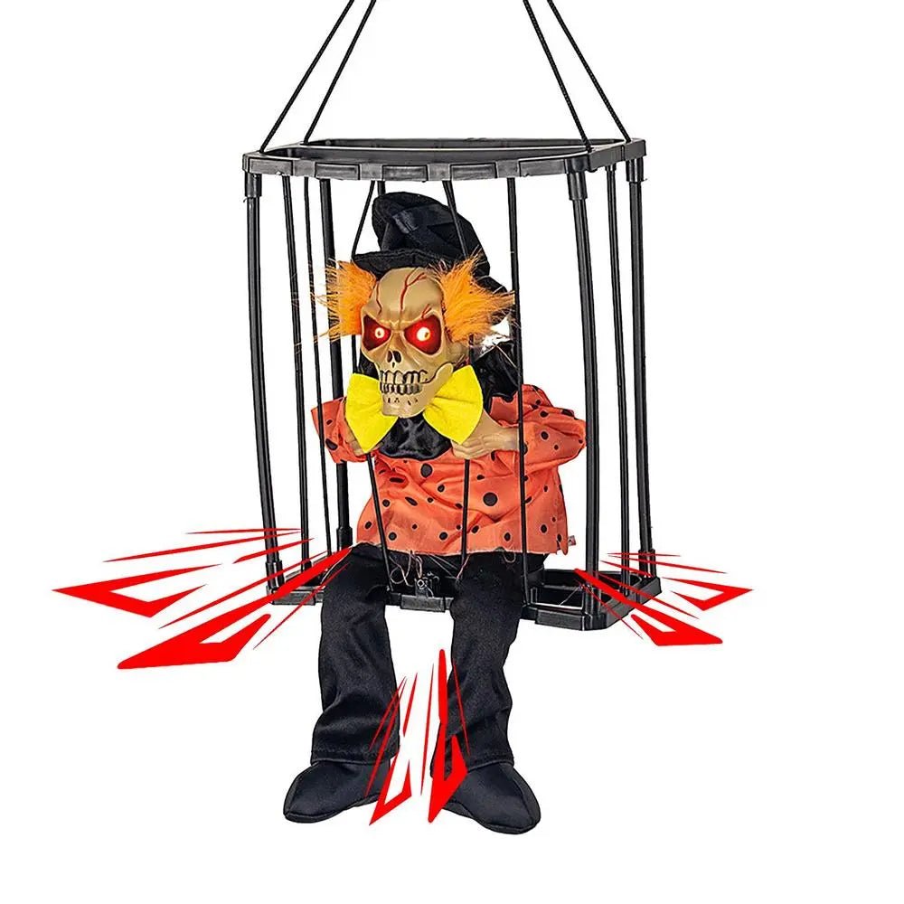 Halloween Decoration Prisoner Ghost In Cage - Hangable Talking Ghost - Gear Elevation