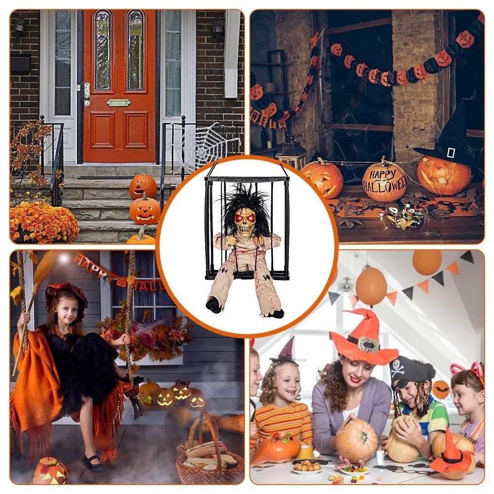 Halloween Decoration Prisoner Ghost In Cage - Hangable Talking Ghost - Gear Elevation