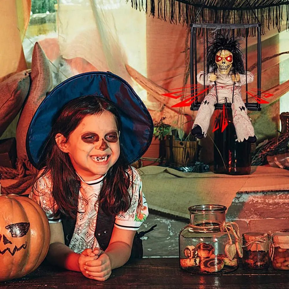 Halloween Decoration Prisoner Ghost In Cage - Hangable Talking Ghost - Gear Elevation