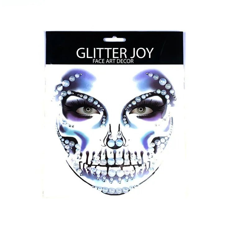 Halloween Face Stickers - Party Horror Grimace Decorations, Acrylic Gem Temporary Tattoo Stickers