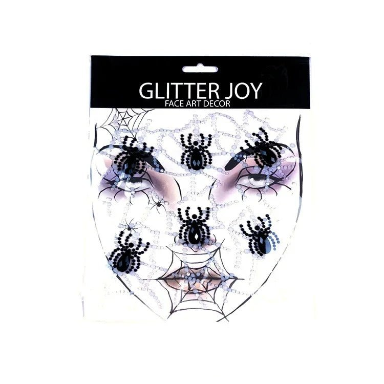 Halloween Face Stickers - Party Horror Grimace Decorations, Acrylic Gem Temporary Tattoo Stickers