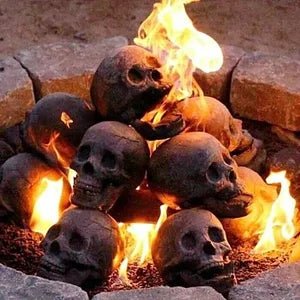 Halloween Fire Pit Skulls - Reusable Ceramic Skull Bonfire - Gear Elevation