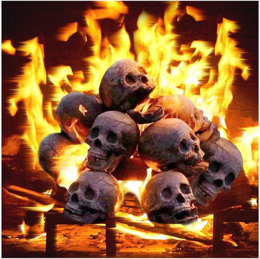 Halloween Fire Pit Skulls - Reusable Ceramic Skull Bonfire - Gear Elevation