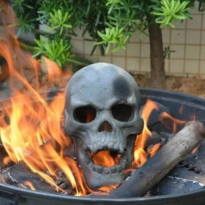 Halloween Fire Pit Skulls - Reusable Ceramic Skull Bonfire - Gear Elevation