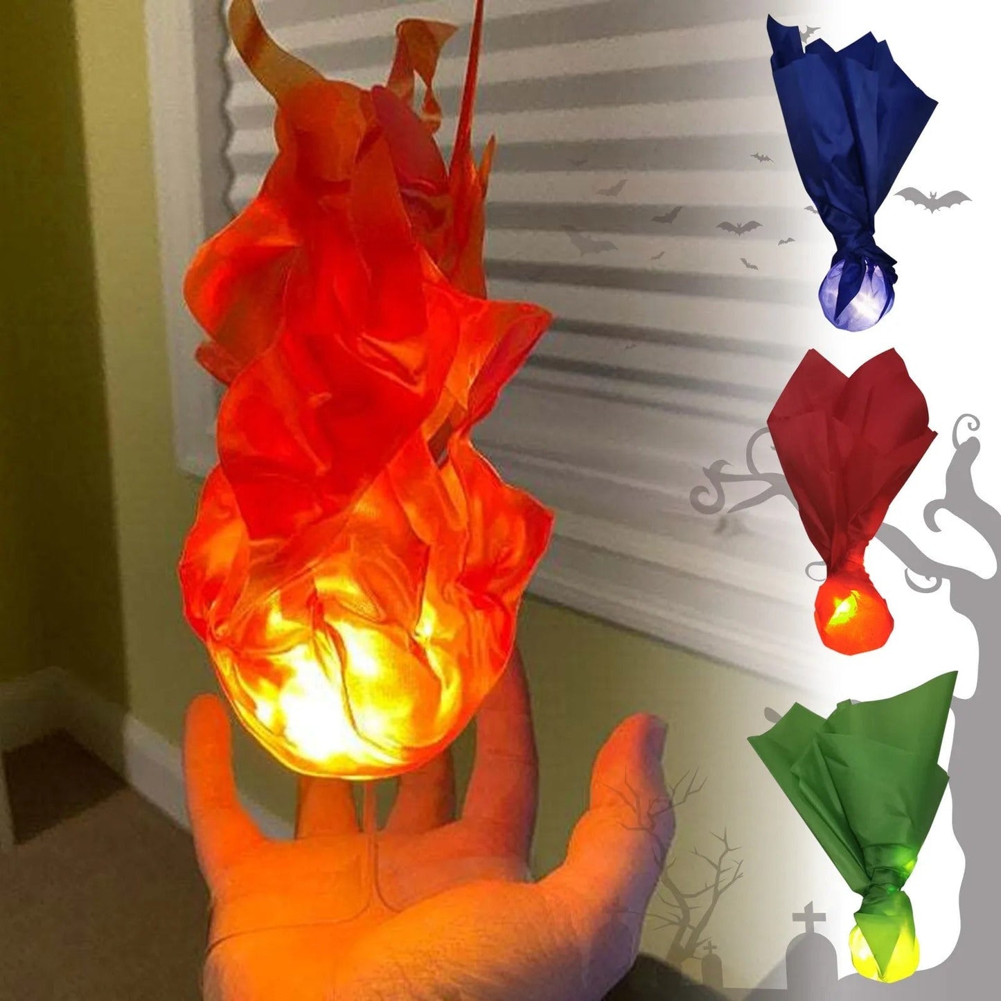 Halloween Floating Fireball Prop - Illuminated Floating Fire for Role Playing Halloween Home Party Decorations