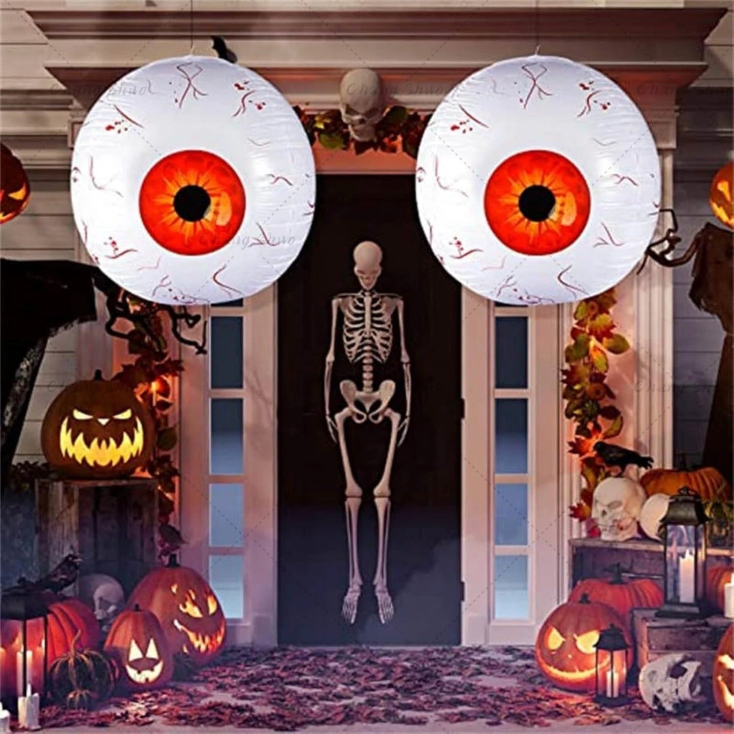 Halloween Inflatable Eyeball Balloon - 6 Pieces Halloween Inflatable Eyeball for Indoor and Outdoor Halloween Party - Gear Elevation