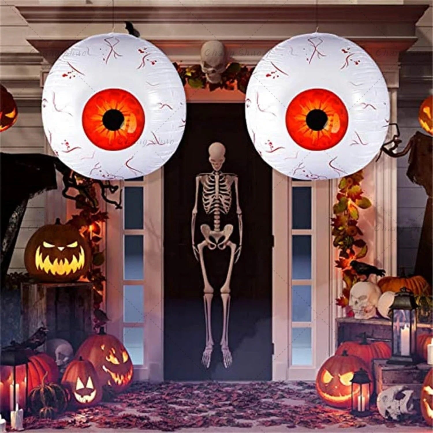 Halloween Inflatable Eyeball Balloon - 6 Pieces Halloween Inflatable Eyeball for Indoor and Outdoor Halloween Party - Gear Elevation