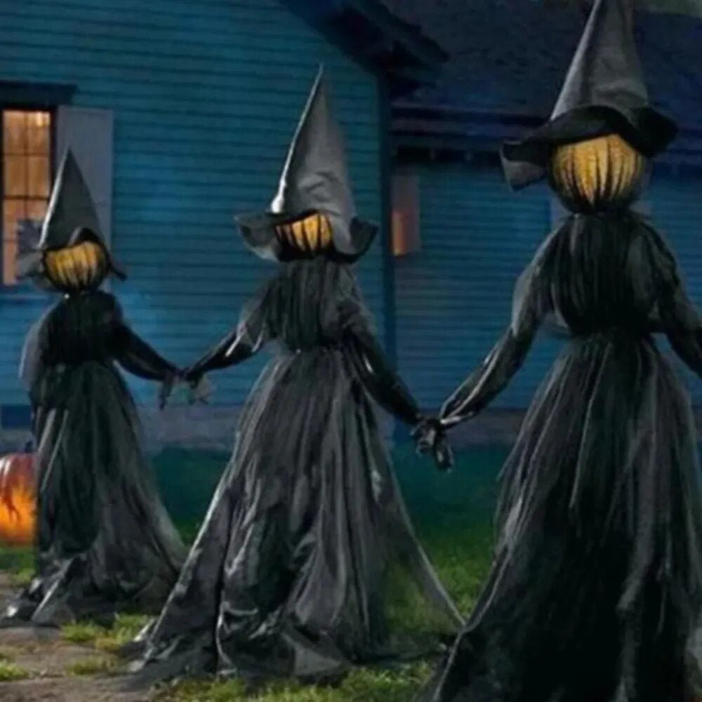 Halloween Inflatables Three Witches - Light-Up Witches Decoration with Stakes - Gear Elevation