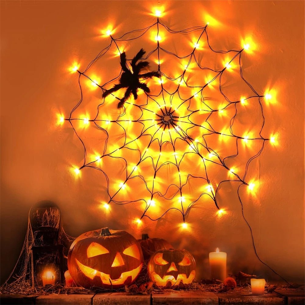 Halloween Lights Spider - Waterproof LED Spiderweb Halloween Party Decoration - Gear Elevation