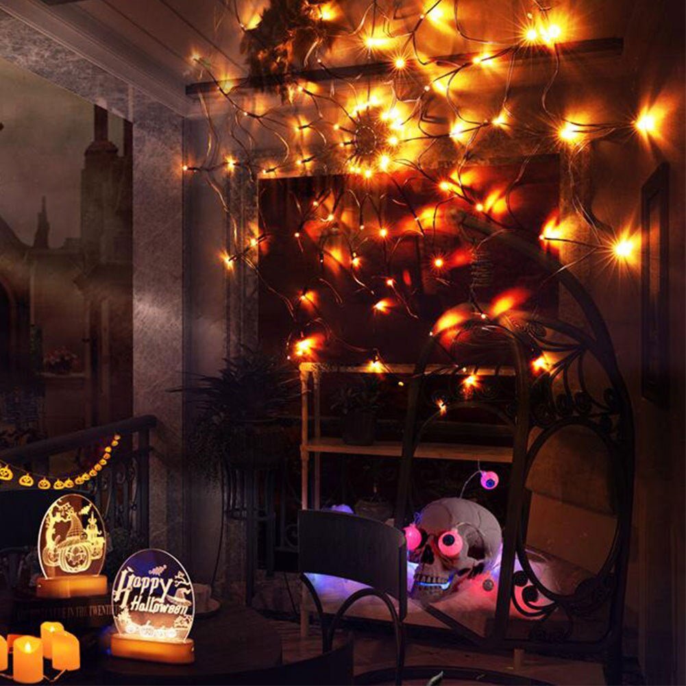 Halloween Lights Spider - Waterproof LED Spiderweb Halloween Party Decoration - Gear Elevation