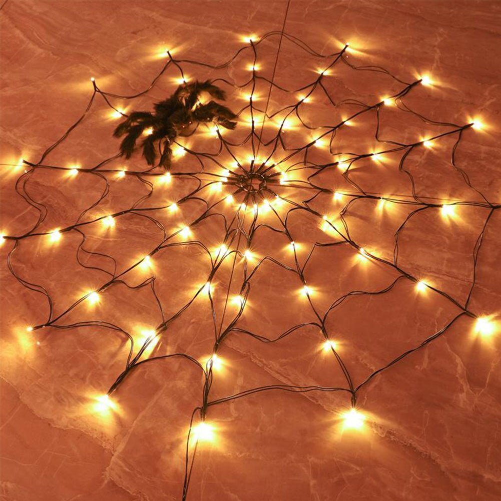 Halloween Lights Spider - Waterproof LED Spiderweb Halloween Party Decoration - Gear Elevation