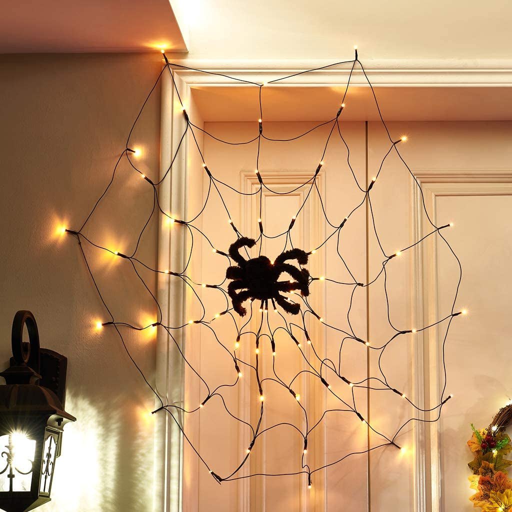 Halloween Lights Spider - Waterproof LED Spiderweb Halloween Party Decoration - Gear Elevation