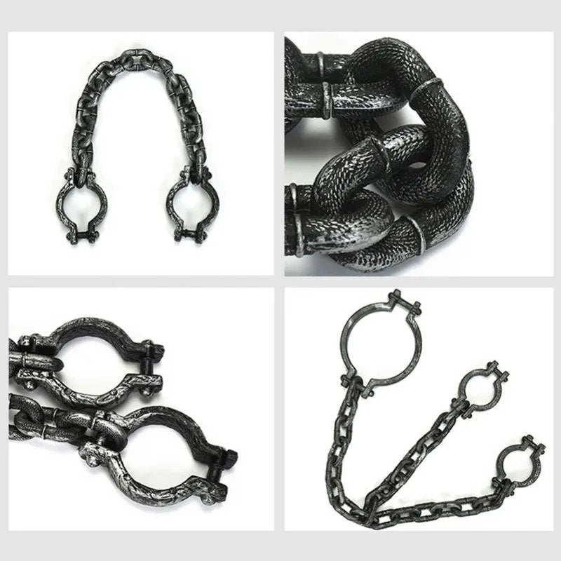 Halloween Toy Chain Handcuffs - Plastic Fetters Shackle Cosplay Prop - Gear Elevation