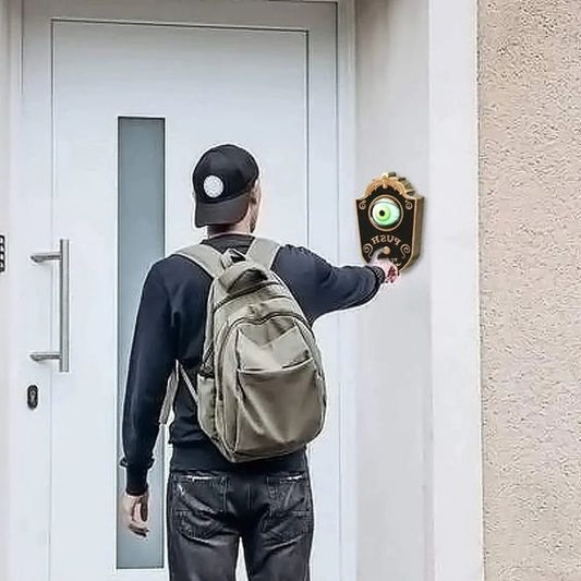 Animated Eyeball Doorbell with Spooky Sounds - Halloween Haunted House Decoration
