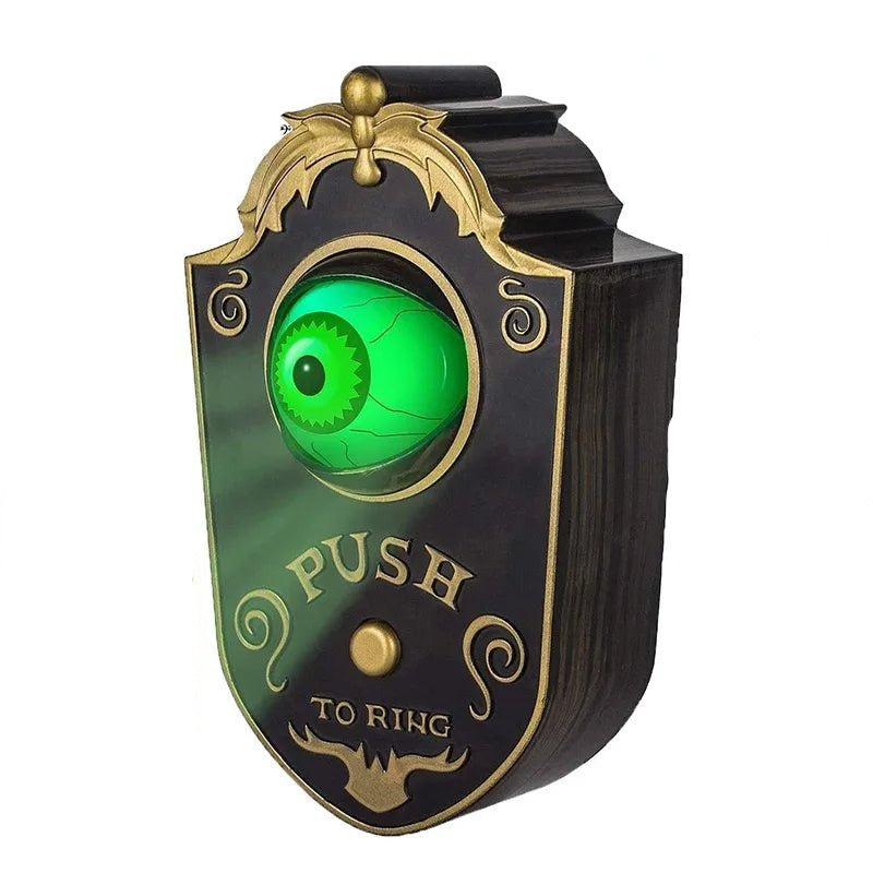 Animated Eyeball Doorbell with Spooky Sounds - Halloween Haunted House Decoration