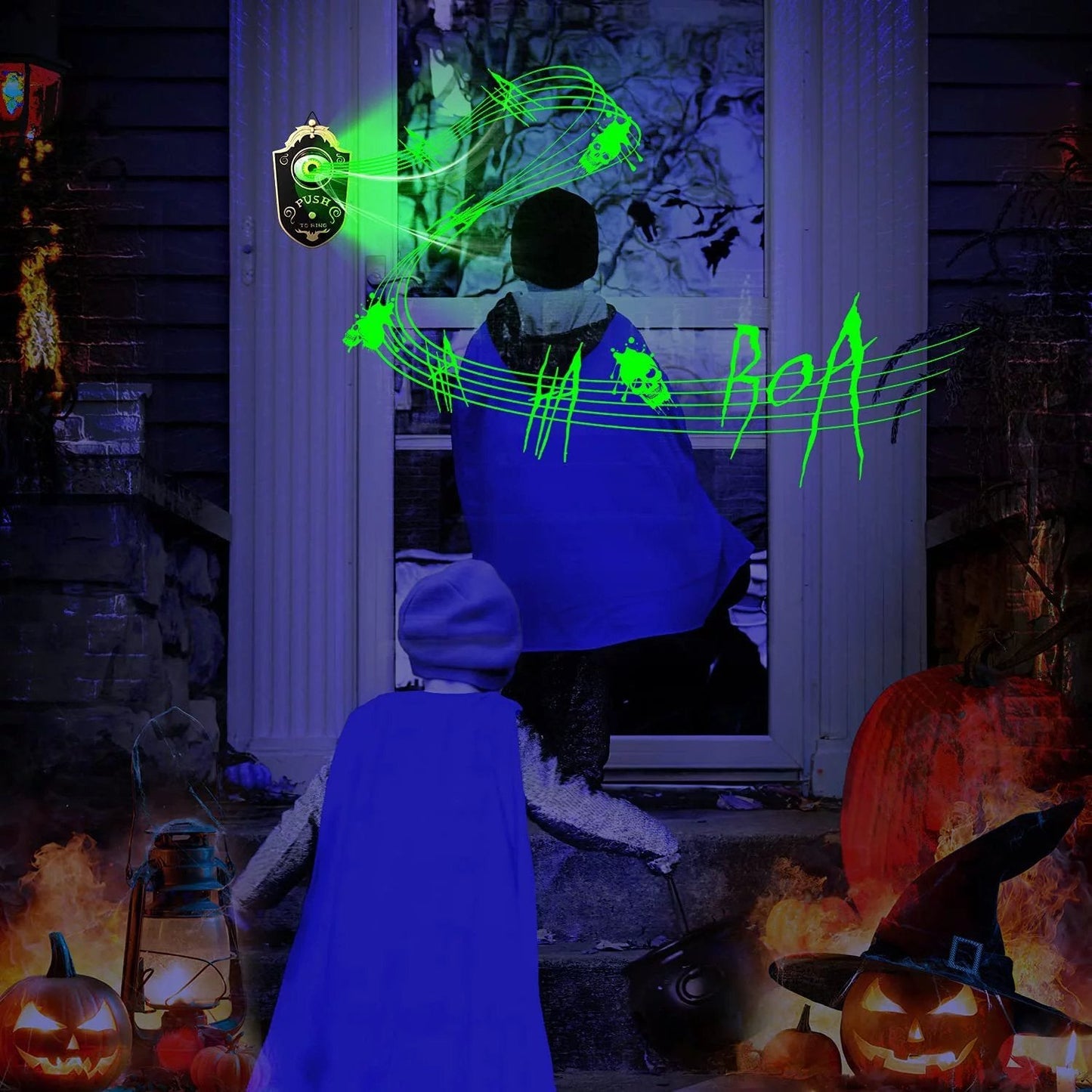 Animated Eyeball Doorbell with Spooky Sounds - Halloween Haunted House Decoration