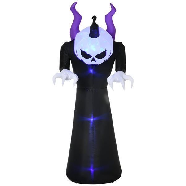 Giant Inflatable Ghost with Horns - Yard Blow Up Ghost Inflatable Decoration with Flame Projection
