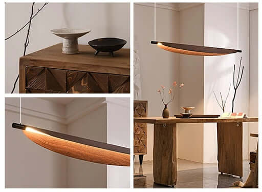 Japanese‑Style Wabi‑Sabi Bar Table Chandelier – Elegant Suspended Light Fixture for Tea Room, Office, Restaurant or Luxury Lobby Ambiance