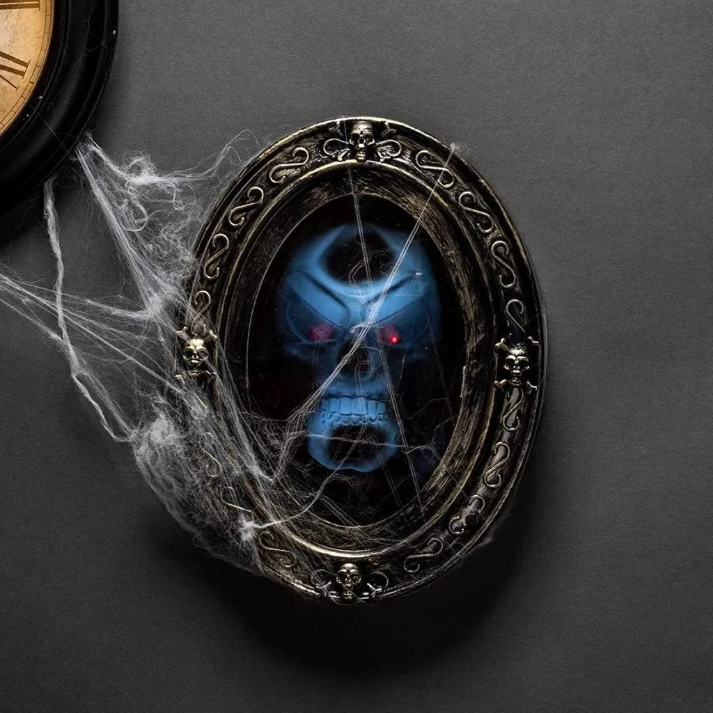 Motion Activated Skull Mirror - Scary Halloween Magic Mirror - Gear Elevation