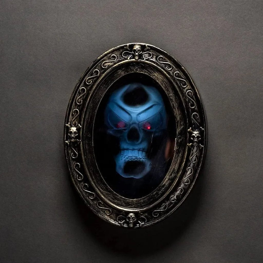 Motion Activated Skull Mirror - Scary Halloween Magic Mirror - Gear Elevation