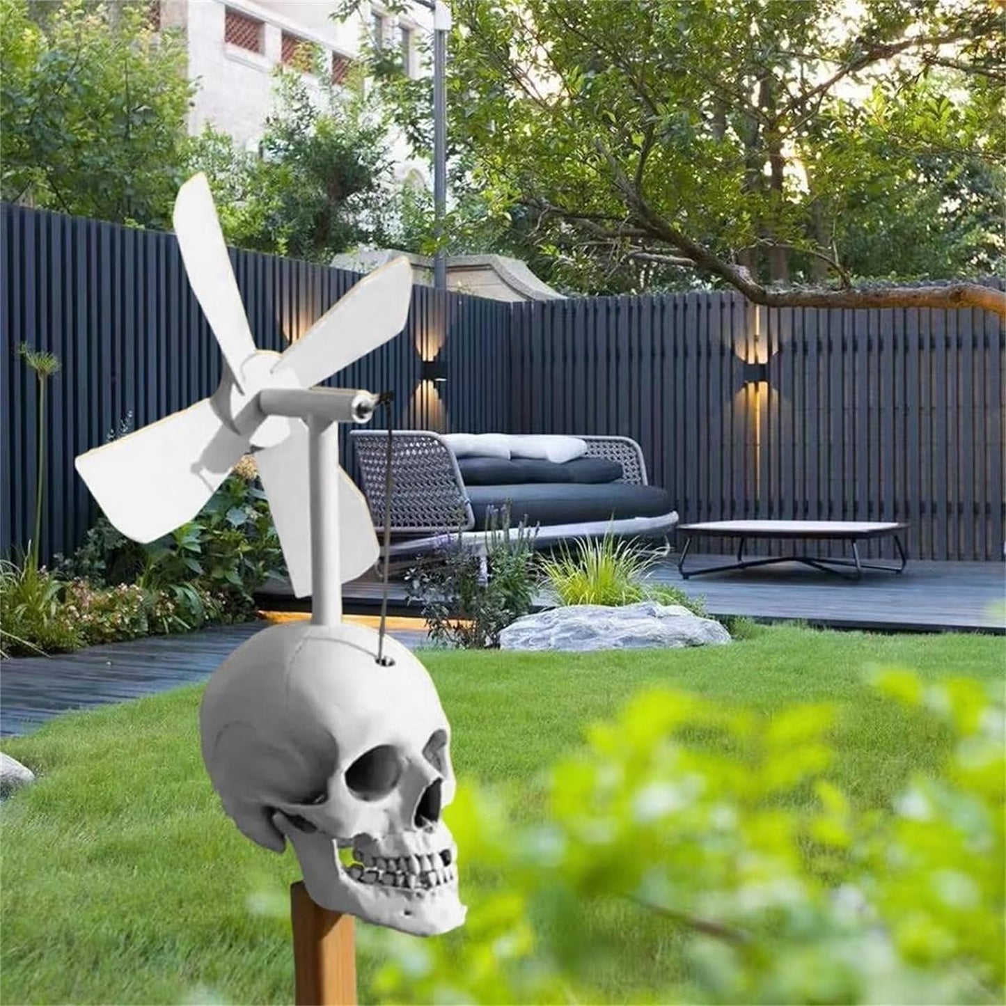 Skull Windmill - Halloween Skull Whirligig Wind Spinner Outdoor Decoration - Gear Elevation
