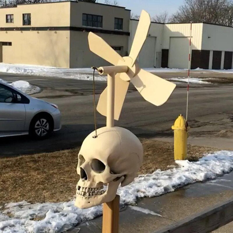 Skull Windmill - Halloween Skull Whirligig Wind Spinner Outdoor Decoration - Gear Elevation
