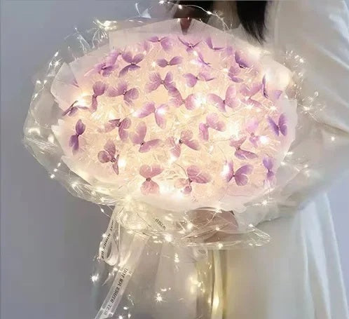 DIY Handmade Butterfly Bouquet – Romantic Artificial Flower Gift Bag for Proposals, Birthdays, Weddings, or Thoughtful Surprise Moments