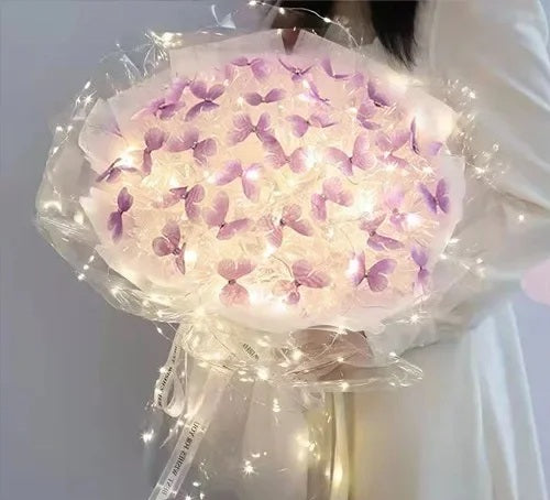 DIY Handmade Butterfly Bouquet – Romantic Artificial Flower Gift Bag for Proposals, Birthdays, Weddings, or Thoughtful Surprise Moments