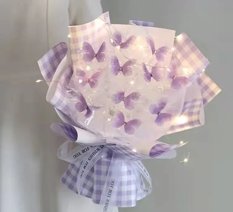 DIY Handmade Butterfly Bouquet – Romantic Artificial Flower Gift Bag for Proposals, Birthdays, Weddings, or Thoughtful Surprise Moments