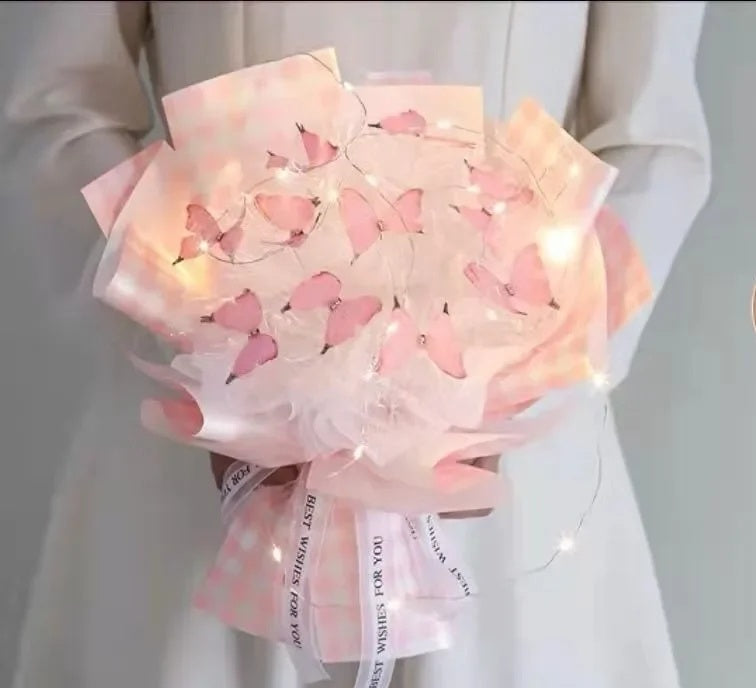 DIY Handmade Butterfly Bouquet – Romantic Artificial Flower Gift Bag for Proposals, Birthdays, Weddings, or Thoughtful Surprise Moments