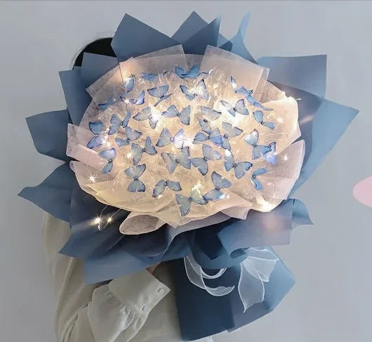 DIY Handmade Butterfly Bouquet – Romantic Artificial Flower Gift Bag for Proposals, Birthdays, Weddings, or Thoughtful Surprise Moments