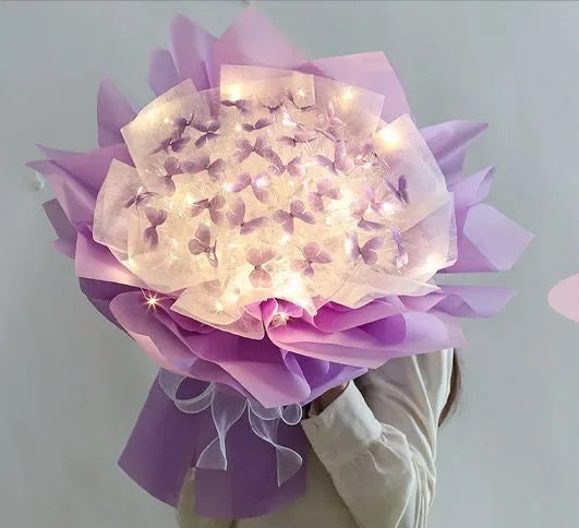 DIY Handmade Butterfly Bouquet – Romantic Artificial Flower Gift Bag for Proposals, Birthdays, Weddings, or Thoughtful Surprise Moments