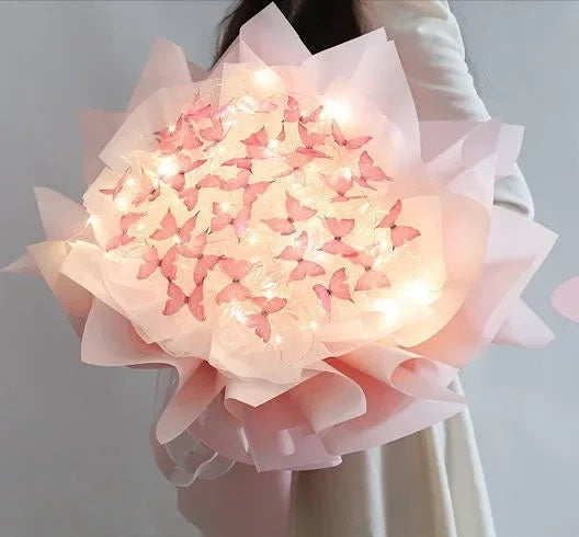 DIY Handmade Butterfly Bouquet – Romantic Artificial Flower Gift Bag for Proposals, Birthdays, Weddings, or Thoughtful Surprise Moments