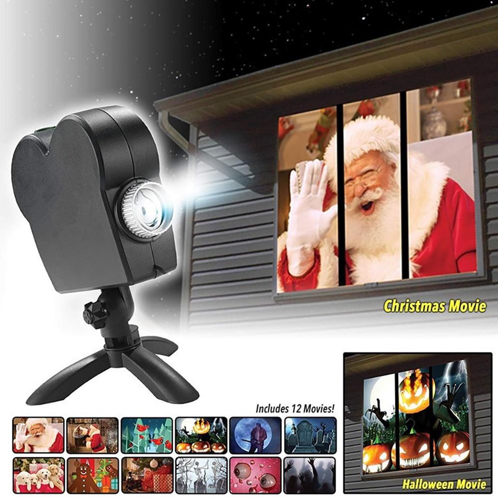 Window Projector with Animated Holiday Season Display - Gear Elevation